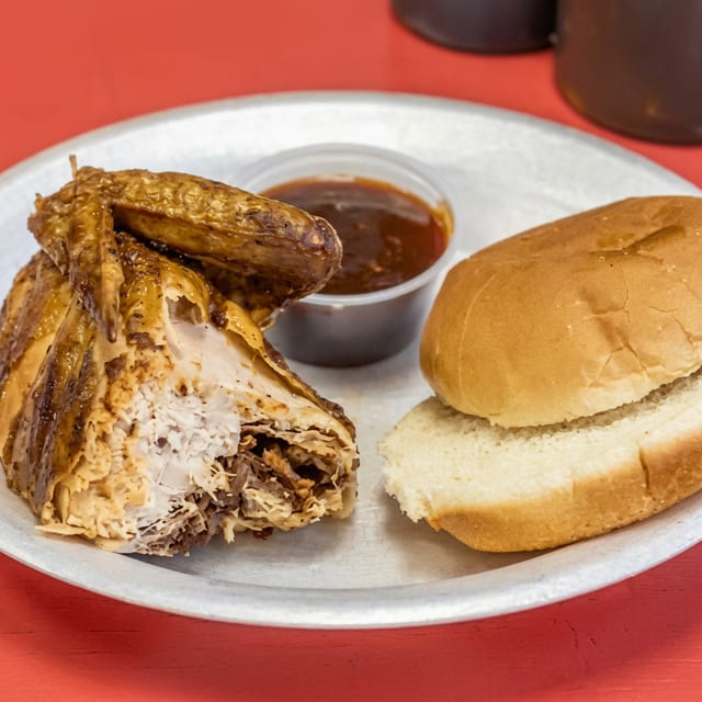 1/4 Chicken with Bun.